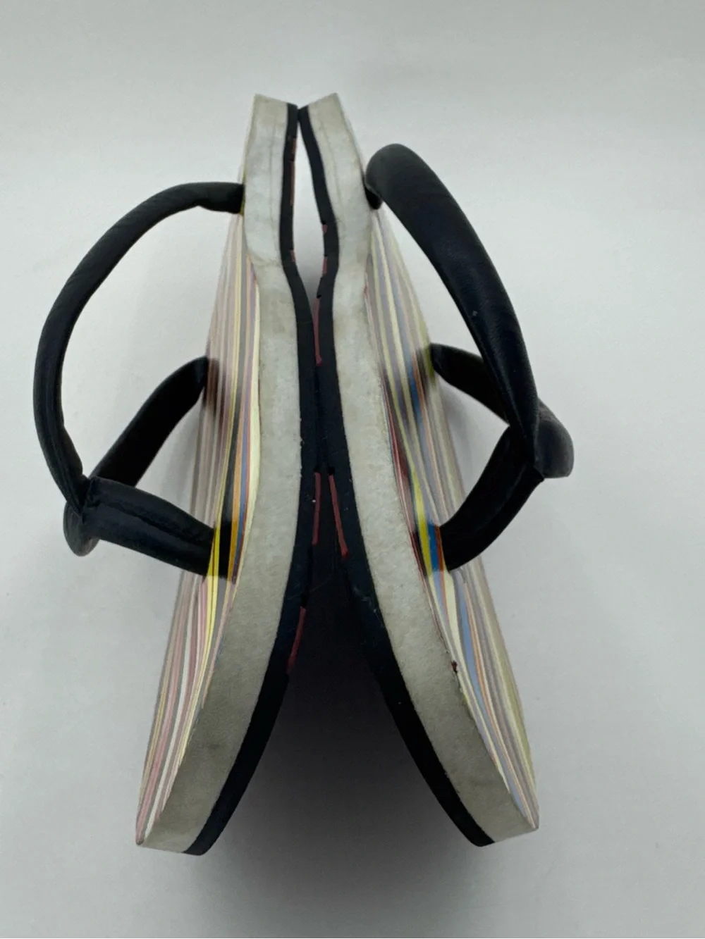 VTG Paul Smith Slip-on Sandals Striped Black Leather Strap Flip Flop Men M US 10 VTG Paul Smith Slip-on Sandals Striped Black Leather Strap  main image 3